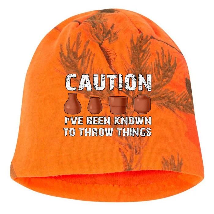 Known To Throw Things Ceramic Pottery Artist Art Lover Maker Kati - Camo Knit Beanie