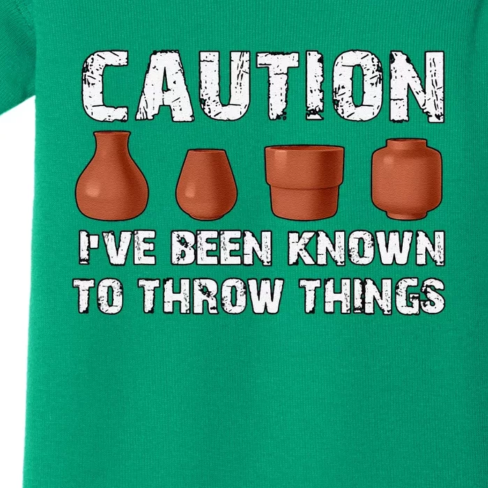 Known To Throw Things Ceramic Pottery Artist Art Lover Maker Baby Bodysuit