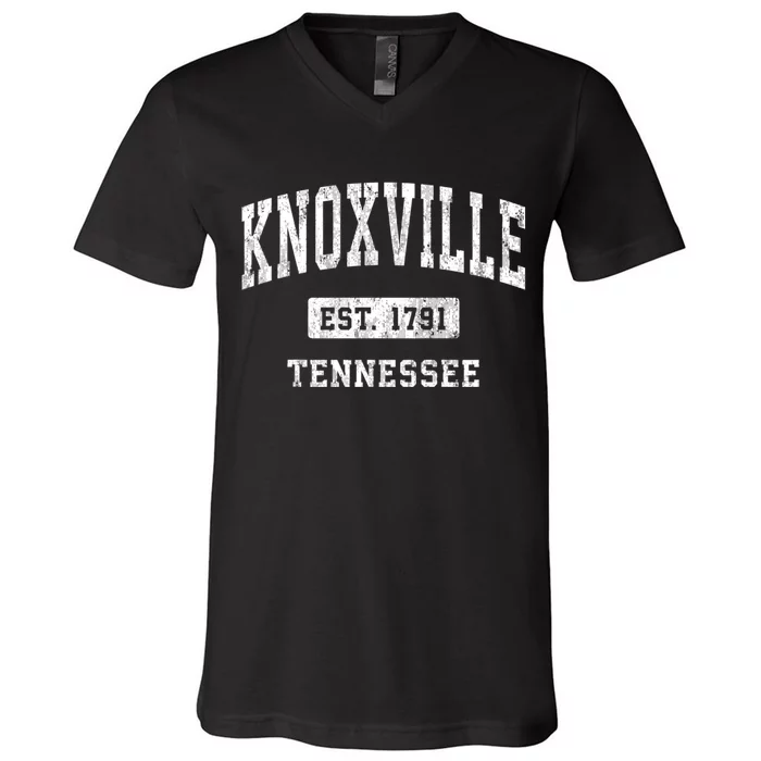 Knoxville Tennessee Tn Vintage Athletic Sports V-Neck T-Shirt