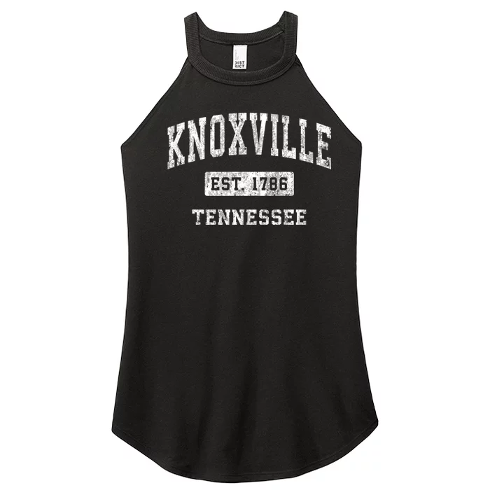 Knoxville Tennessee Tn Vintage Established Sports Design Women’s Perfect Tri Rocker Tank