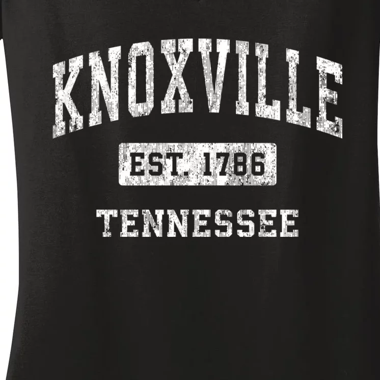 Knoxville Tennessee Tn Vintage Established Sports Design Women's V-Neck T-Shirt