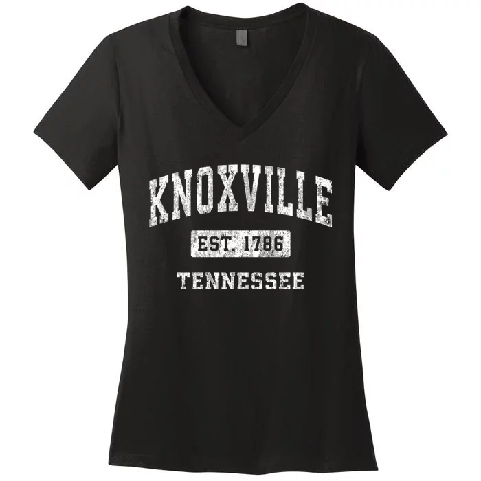 Knoxville Tennessee Tn Vintage Established Sports Design Women's V-Neck T-Shirt