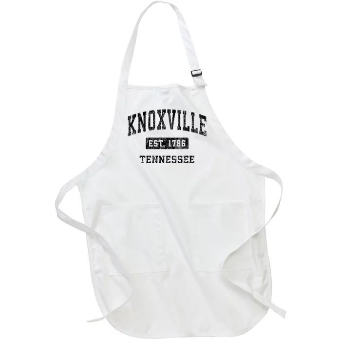 Knoxville Tennessee Tn Vintage Established Sports Design Full-Length Apron With Pocket