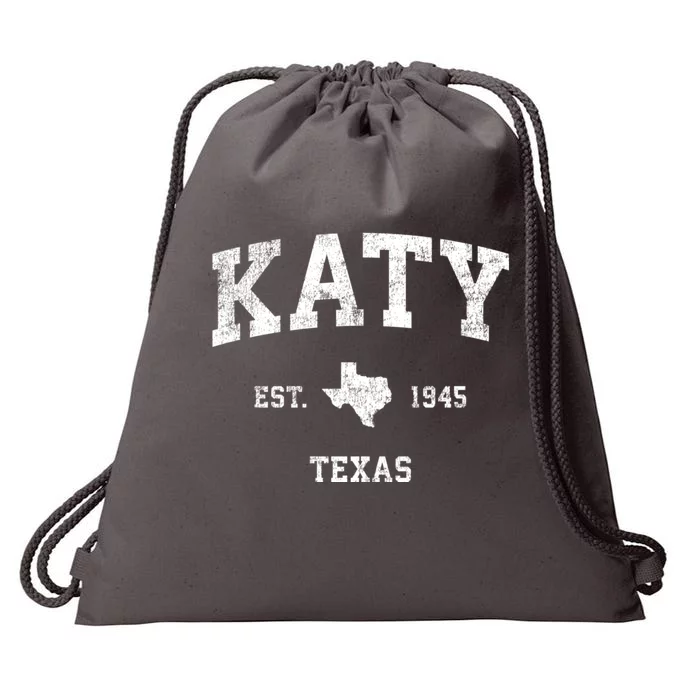 Katy Texas Tx Vintage Athletic Sports Design Established Drawstring Bag