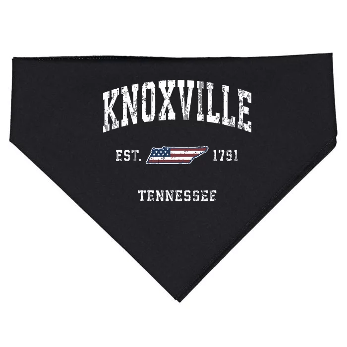 Knoxville Tennessee Tn Vintage American Flag Sports Design USA-Made Doggie Bandana