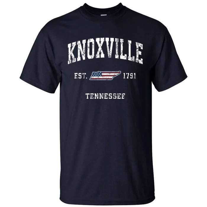 Knoxville Tennessee Tn Vintage American Flag Sports Design Tall T-Shirt