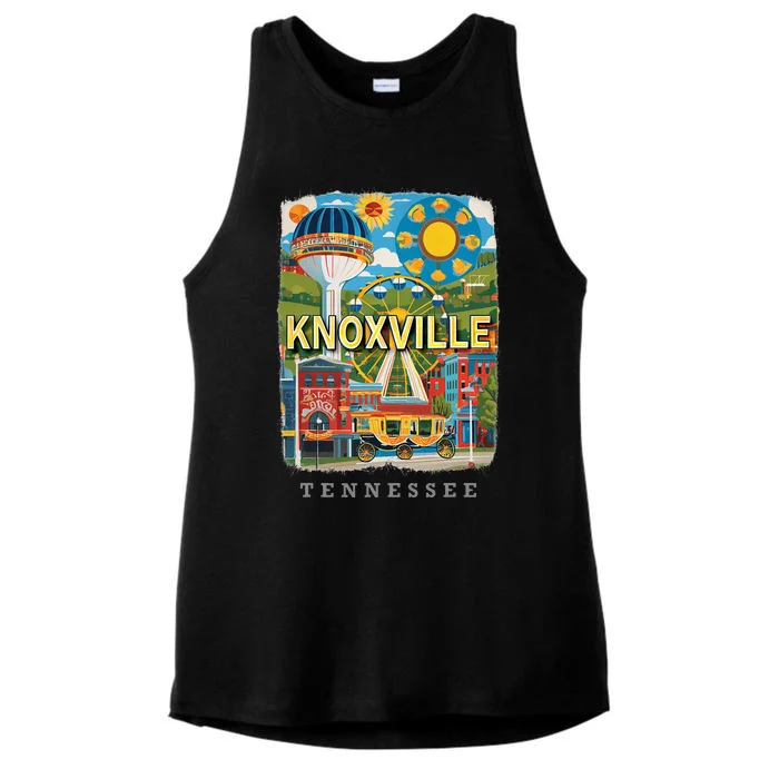 Knoxville Tennessee Tn Historic Downtown Sd136 Ladies Tri-Blend Wicking Tank