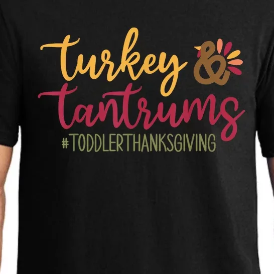 Kids Turkey & Tantrums Cute Life Funny Thanksgiving Pajama Set