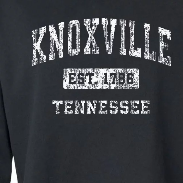 Knoxville Tennessee Tn Vintage Established Sports Cropped Pullover Crew