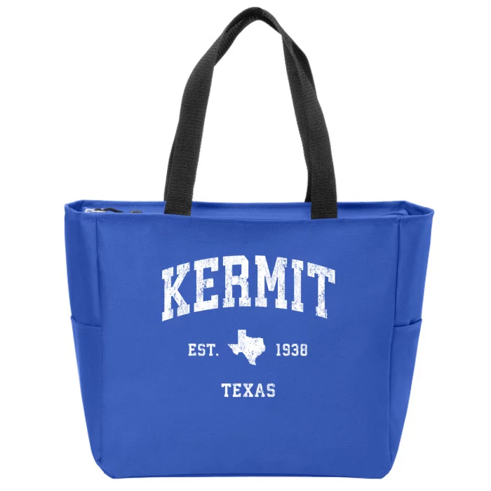 Kermit Texas Tx Vintage Athletic Sports Zip Tote Bag