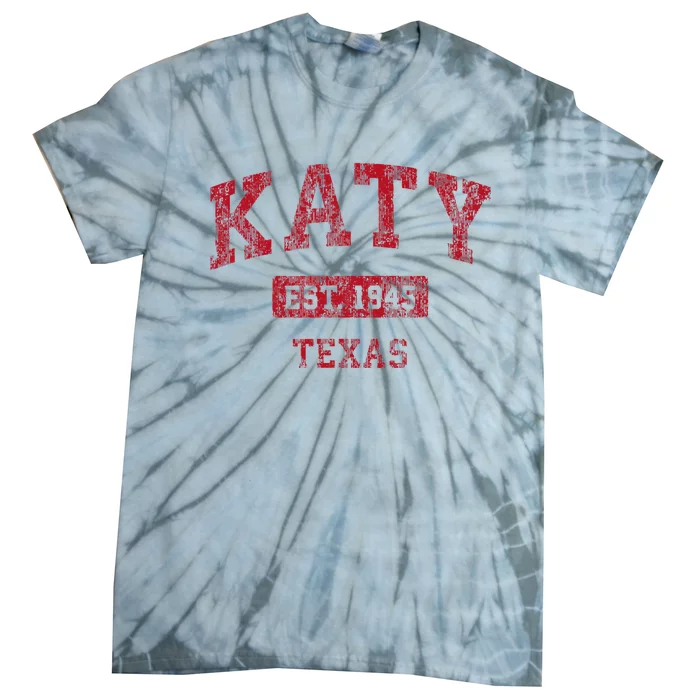 Katy Texas Tx Vintage Sports Design Red Design Tie-Dye T-Shirt