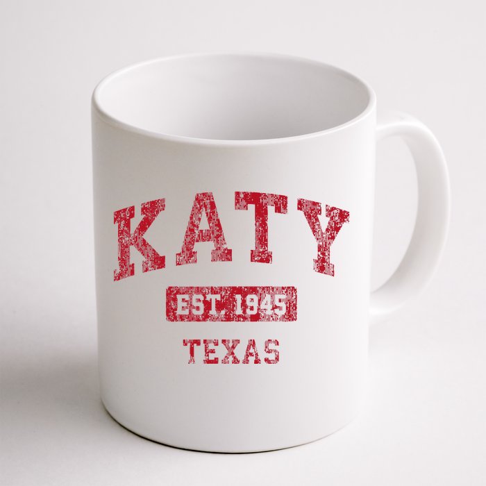 Katy Texas Tx Vintage Sports Design Red Design Front & Back Coffee Mug