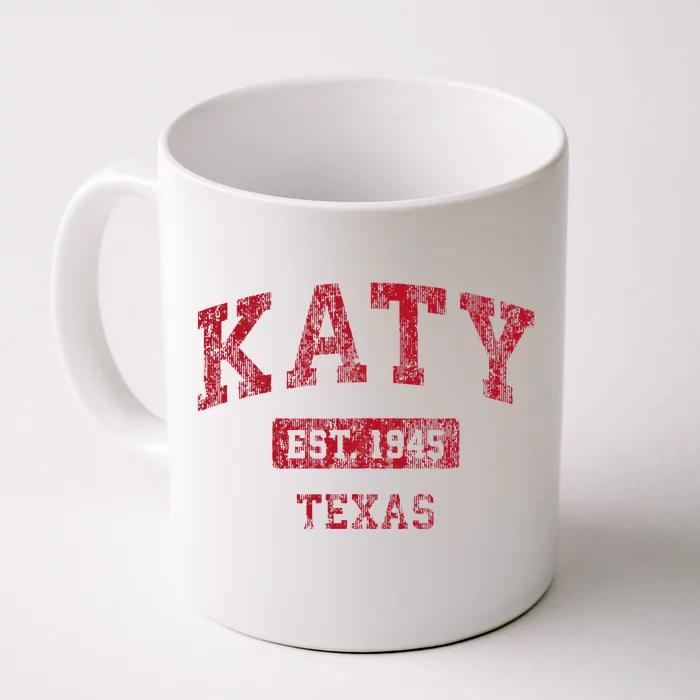 Katy Texas Tx Vintage Sports Design Red Design Front & Back Coffee Mug