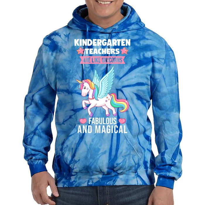 Kindergarten Teacher Unicorns Kindergarten Gift Tie Dye Hoodie