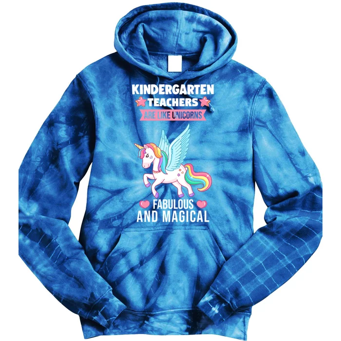 Kindergarten Teacher Unicorns Kindergarten Gift Tie Dye Hoodie