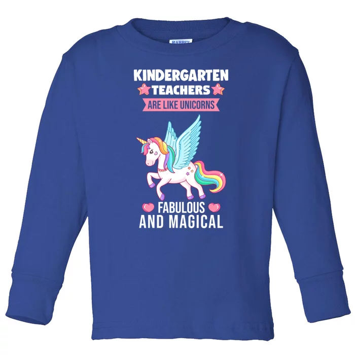 Kindergarten Teacher Unicorns Kindergarten Gift Toddler Long Sleeve Shirt