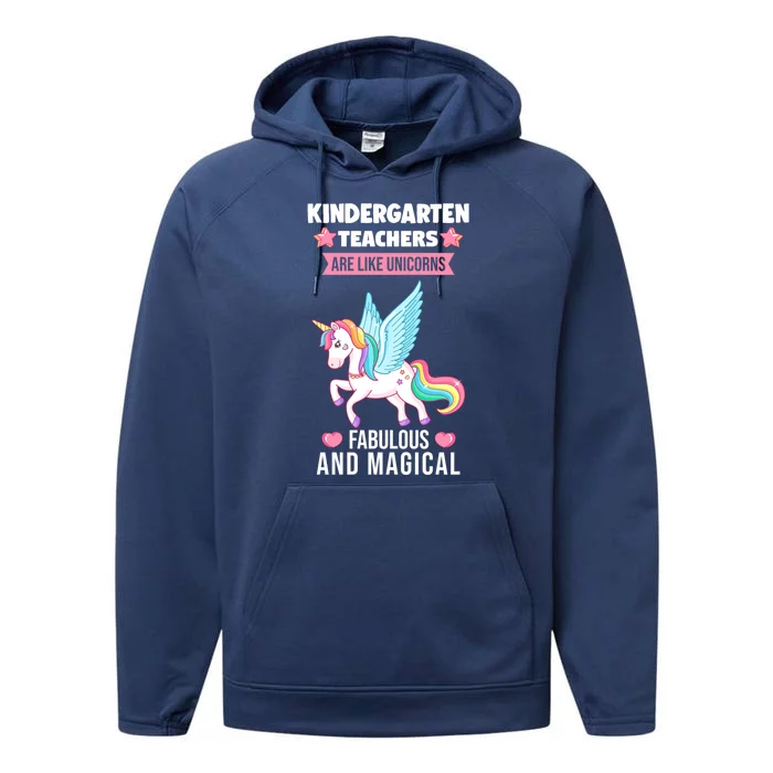 Kindergarten Teacher Unicorns Kindergarten Gift Performance Fleece Hoodie