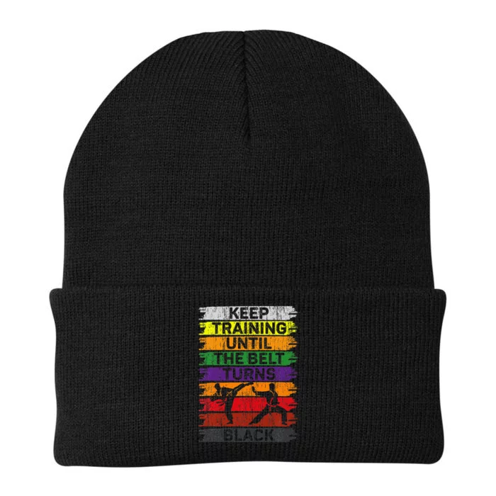 Keep Training Until The Belt Turns Black Karate Knit Cap Winter Beanie