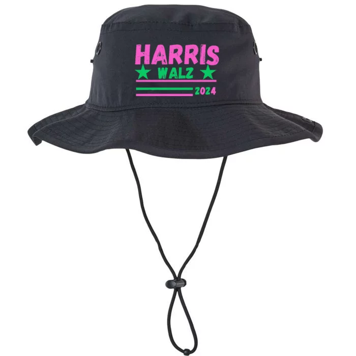 Kamala Tim Walz 2024 Retro Strip Star Harris Green Pin.K Legacy Cool Fit Booney Bucket Hat