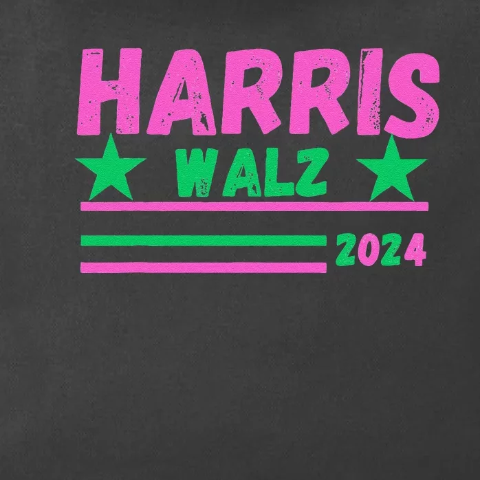 Kamala Tim Walz 2024 Retro Strip Star Harris Green Pin.K Zip Tote Bag