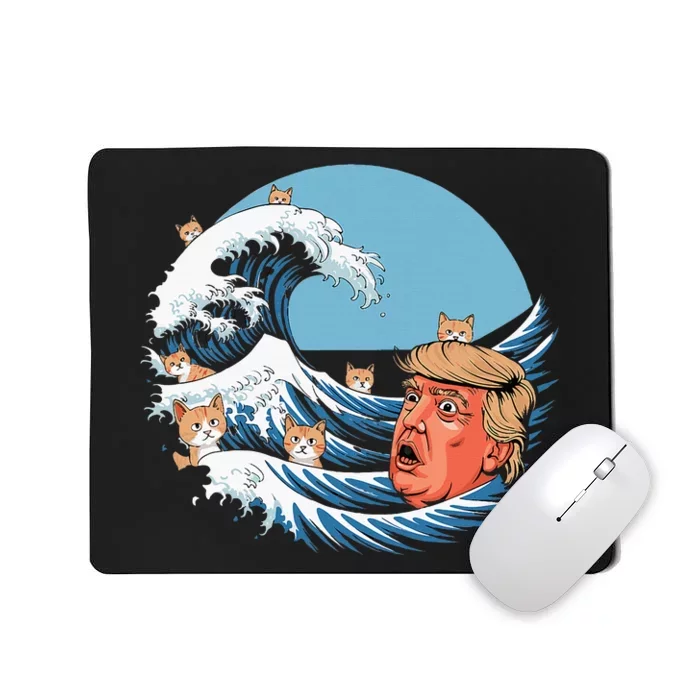 Kamala T Women Kamala Merchandise Blue Cat Wave Trump Mousepad