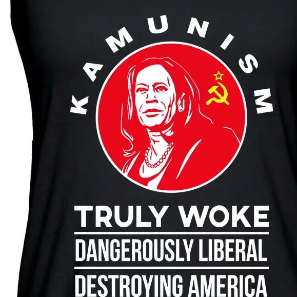 Kamunism Truly Woke Dangerously Liberal Destroying America Ladies Essential Flowy Tank