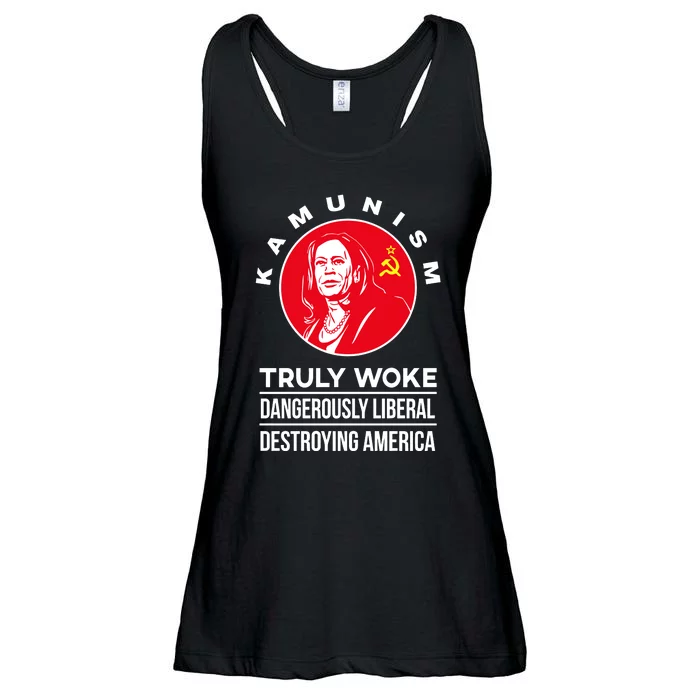 Kamunism Truly Woke Dangerously Liberal Destroying America Ladies Essential Flowy Tank