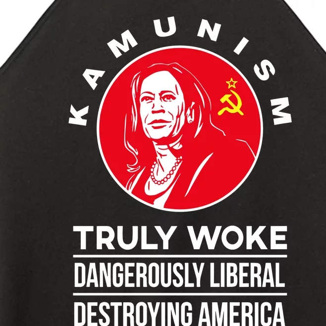 Kamunism Truly Woke Dangerously Liberal Destroying America Women’s Perfect Tri Rocker Tank