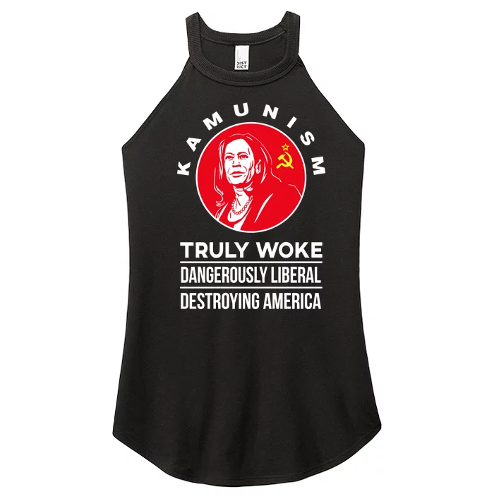 Kamunism Truly Woke Dangerously Liberal Destroying America Women’s Perfect Tri Rocker Tank