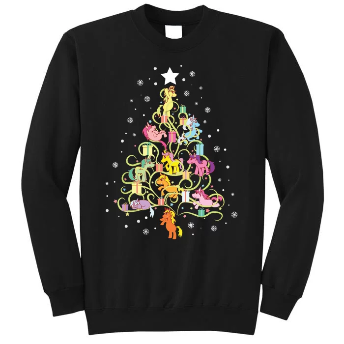 Kids Unicorn Christmas Tree Cute Unicorns Holiday Decor Tall Sweatshirt