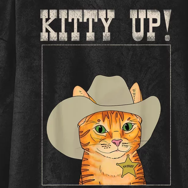 Kitty Up! Cowboy Cat Western Kitten Hooded Wearable Blanket