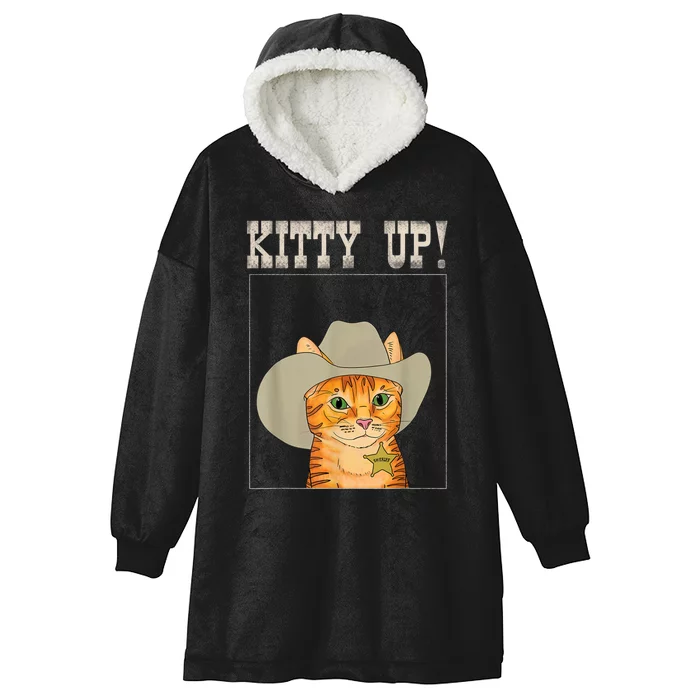 Kitty Up! Cowboy Cat Western Kitten Hooded Wearable Blanket