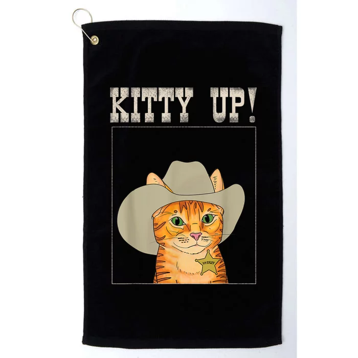 Kitty Up! Cowboy Cat Western Kitten Platinum Collection Golf Towel