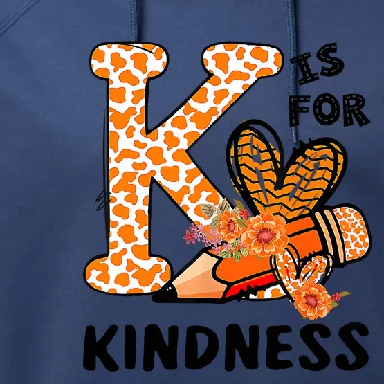 Kindness Unity Day Orange No Bullying Teachers Kids Performance Fleece Hoodie