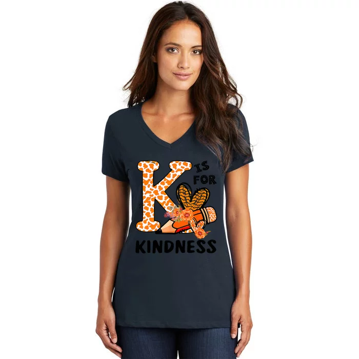 Kindness Unity Day Orange No Bullying Teachers Kids Women's V-Neck T-Shirt