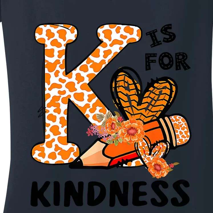 Kindness Unity Day Orange No Bullying Teachers Kids Women's V-Neck T-Shirt