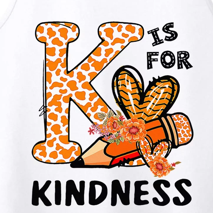 Kindness Unity Day Orange No Bullying Teachers Kids Performance Tank