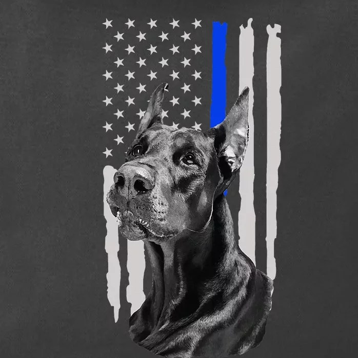 K9 Unit Doberman Police Dog Thin Blue Line Us Flag Supportor Zip Tote Bag