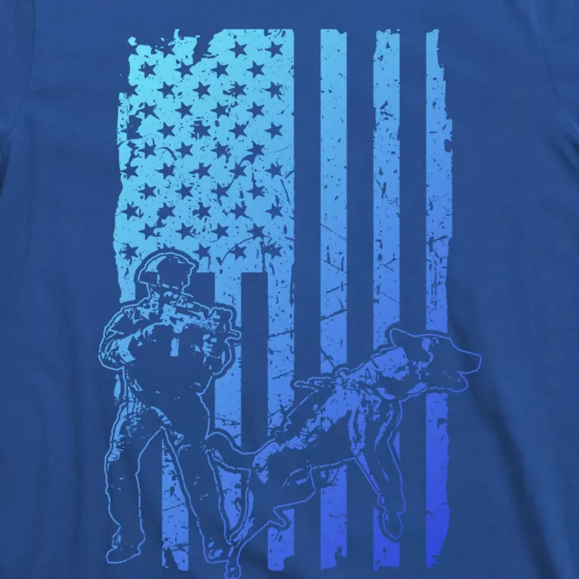 K9 Unit Dog Police Officer Army Soldier Rescue Usa Flag Gift T-Shirt