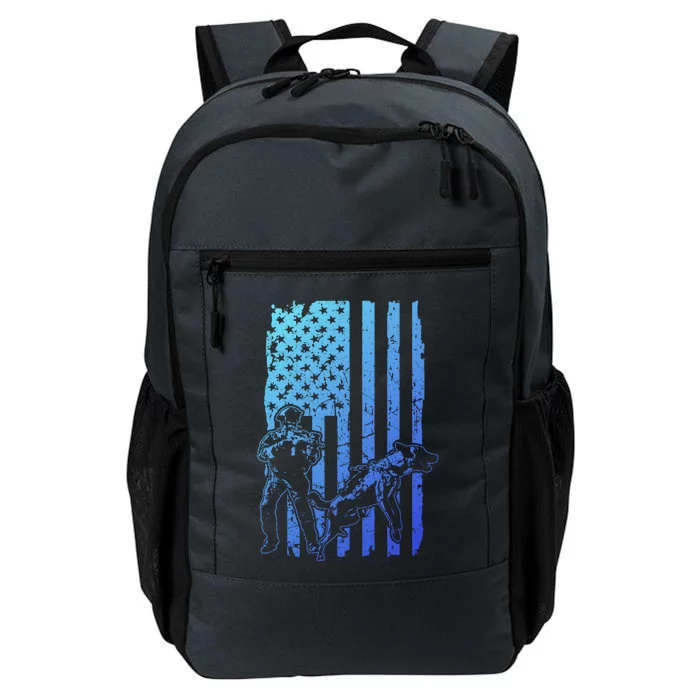 K9 Unit Dog Police Officer Army Soldier Rescue Usa Flag Gift Daily Commute Backpack