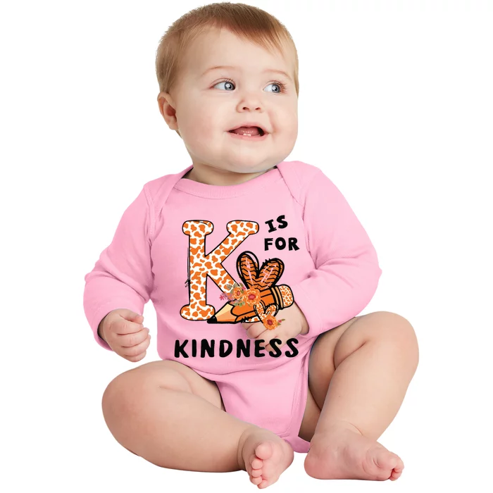 Kindness Unity Day Orange Teachers Baby Long Sleeve Bodysuit