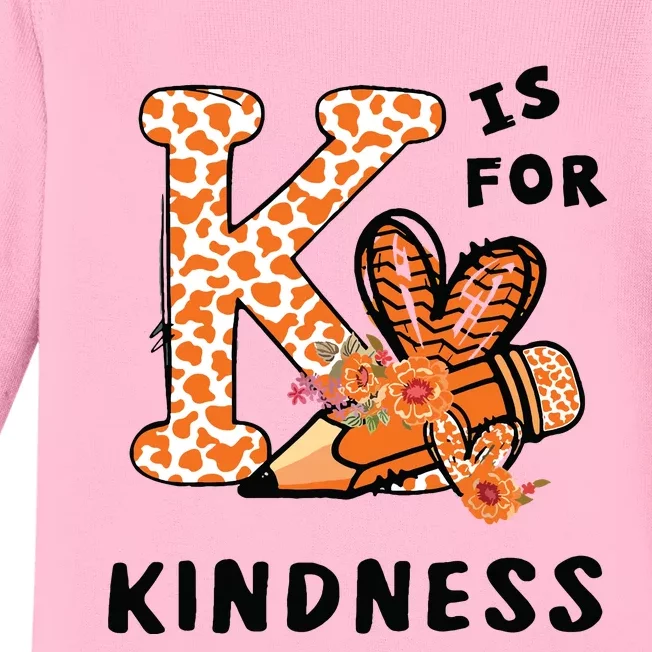 Kindness Unity Day Orange Teachers Baby Long Sleeve Bodysuit