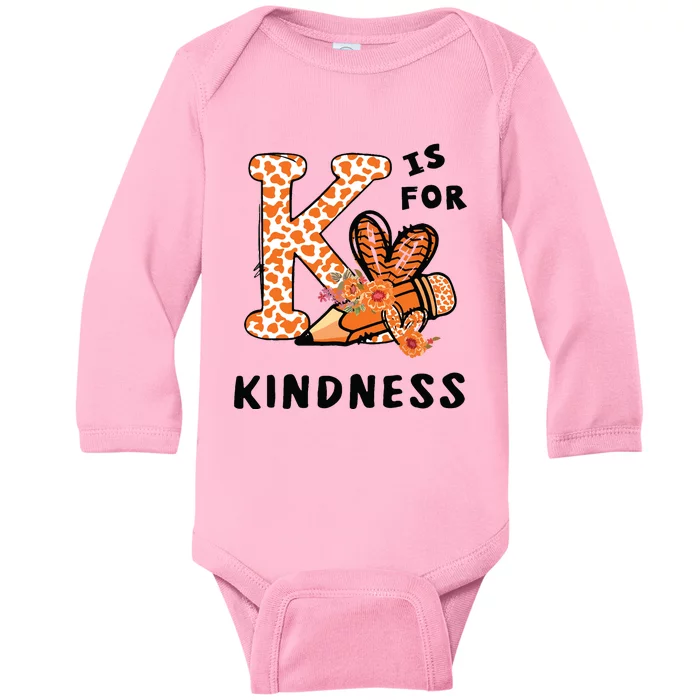 Kindness Unity Day Orange Teachers Baby Long Sleeve Bodysuit