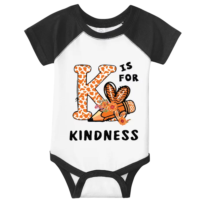 Kindness Unity Day Orange Teachers Infant Baby Jersey Bodysuit