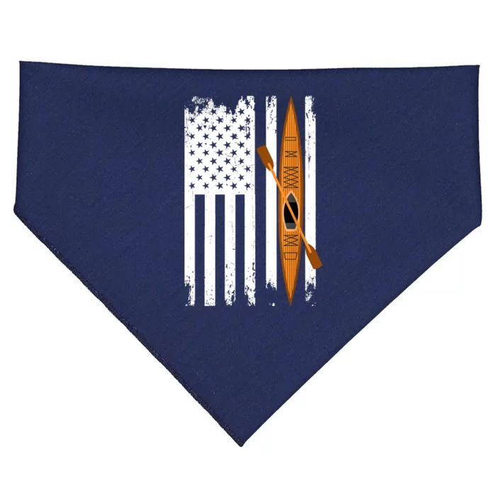 Kayak Us Flag Kayaking Outdoor Adventurer Athletic Kayaker USA-Made Doggie Bandana