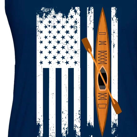 Kayak Us Flag Kayaking Outdoor Adventurer Athletic Kayaker Ladies Essential Flowy Tank