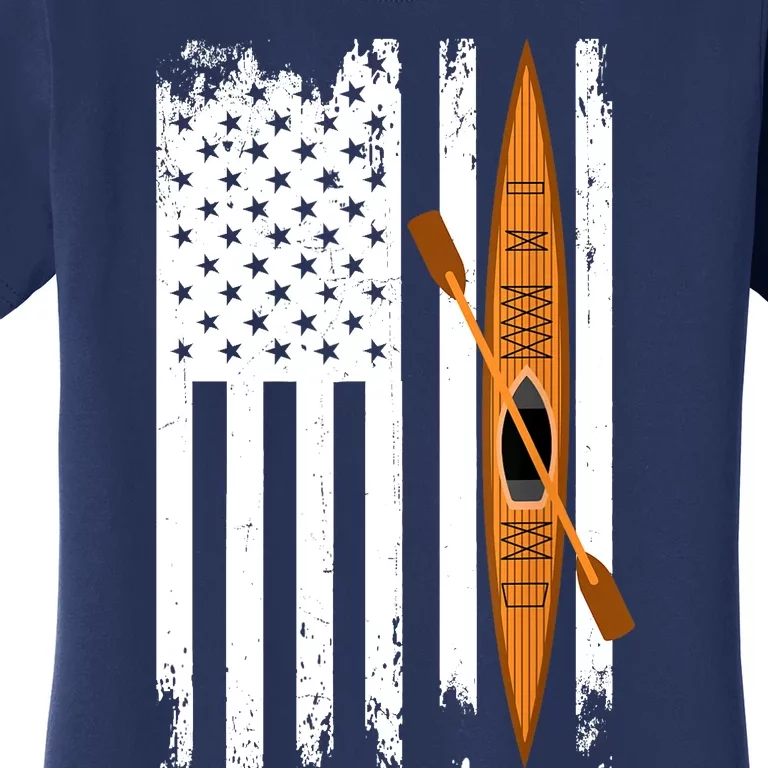 Kayak Us Flag Kayaking Outdoor Adventurer Athletic Kayaker Women's T-Shirt