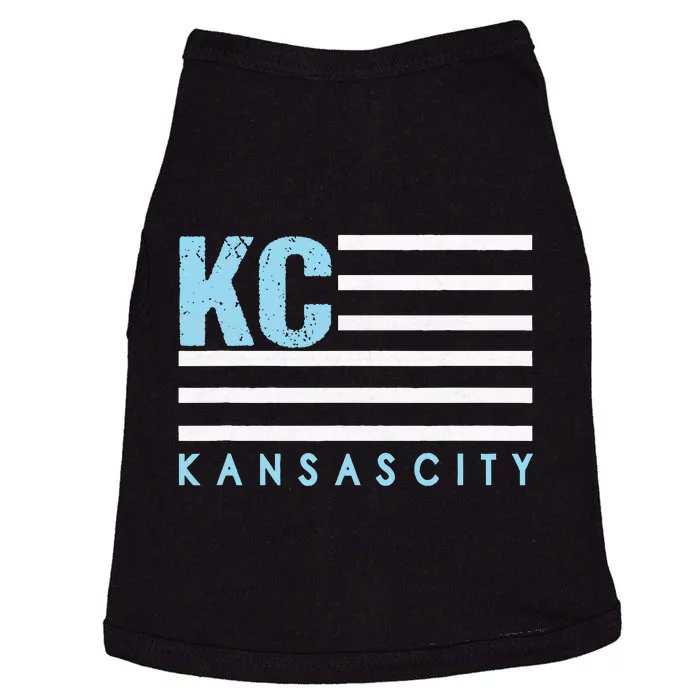 Kc Usa Flag Kansas City Blue & Light Blue Kc Usa Kansas City Doggie Tank