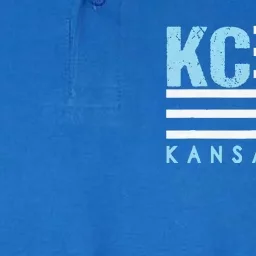 Kc Usa Flag Kansas City Blue & Light Blue Kc Usa Kansas Softstyle Adult Sport Polo