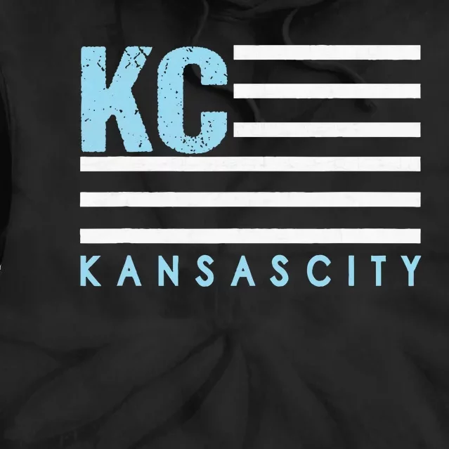 Kc Usa Flag Kansas City Blue & Light Blue Kc Usa Tie Dye Hoodie